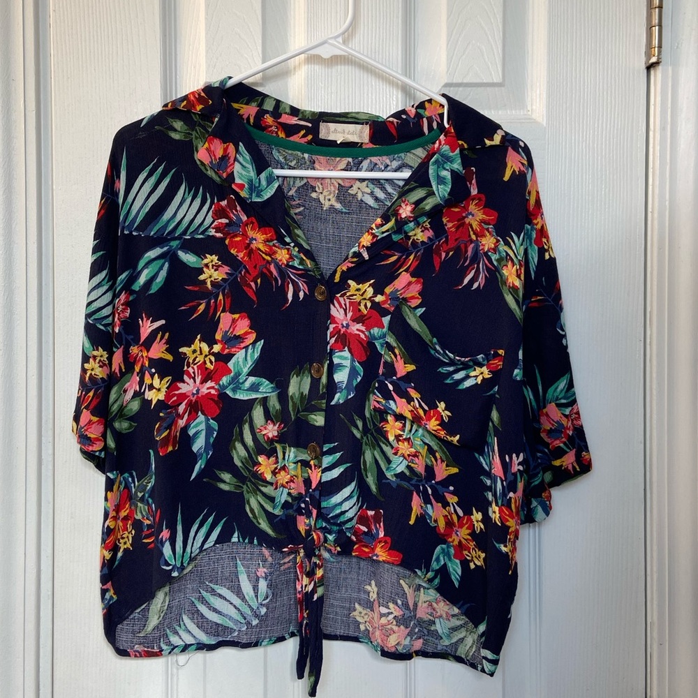Altard State Tie Front Hawaiian Shirt